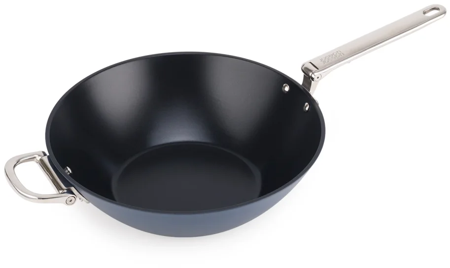 Space Wok D32cm Edelstahl mit Klappgriff und Deckel antihaft