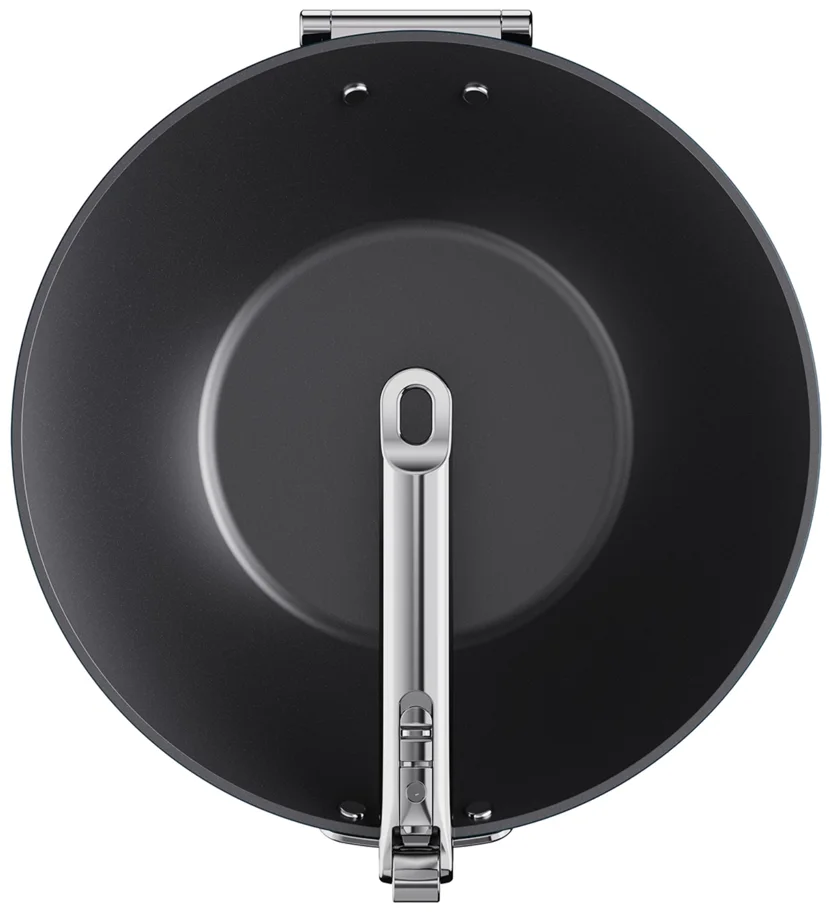 Space Wok D32cm Edelstahl mit Klappgriff und Deckel antihaft