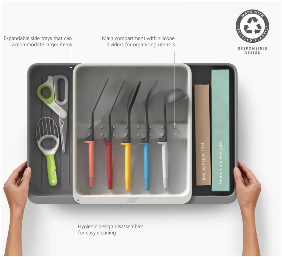 DrawerStore Besteckkasten für Utensilien recycl. Kunststoff