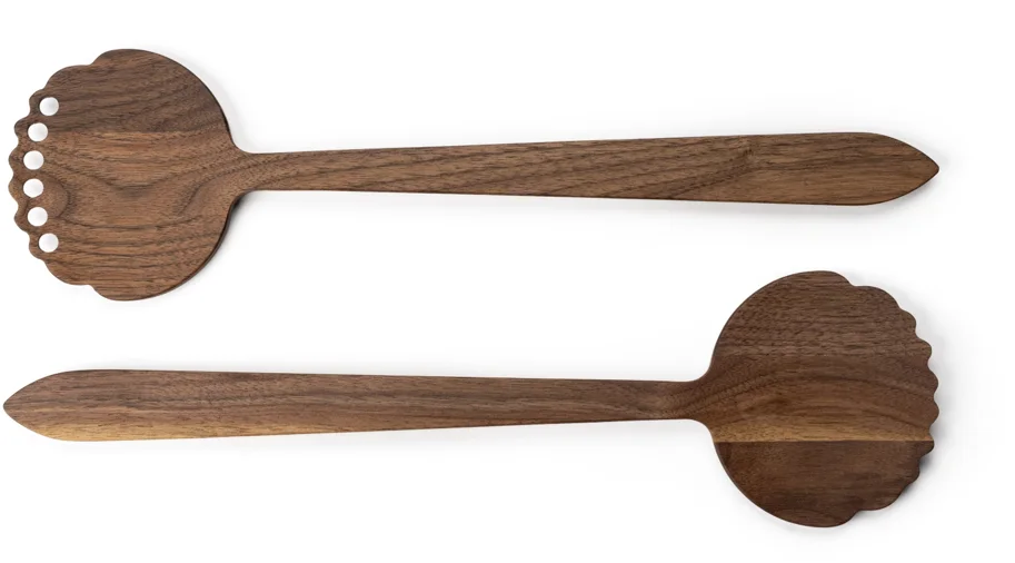 Walnuss Salatbesteck 32.5cm