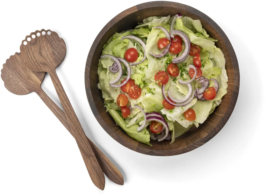 Walnuss Salatbesteck 32.5cm