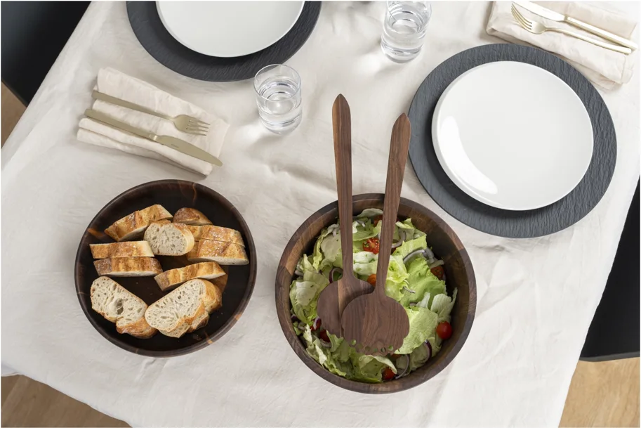 Walnuss Salatbesteck 32.5cm