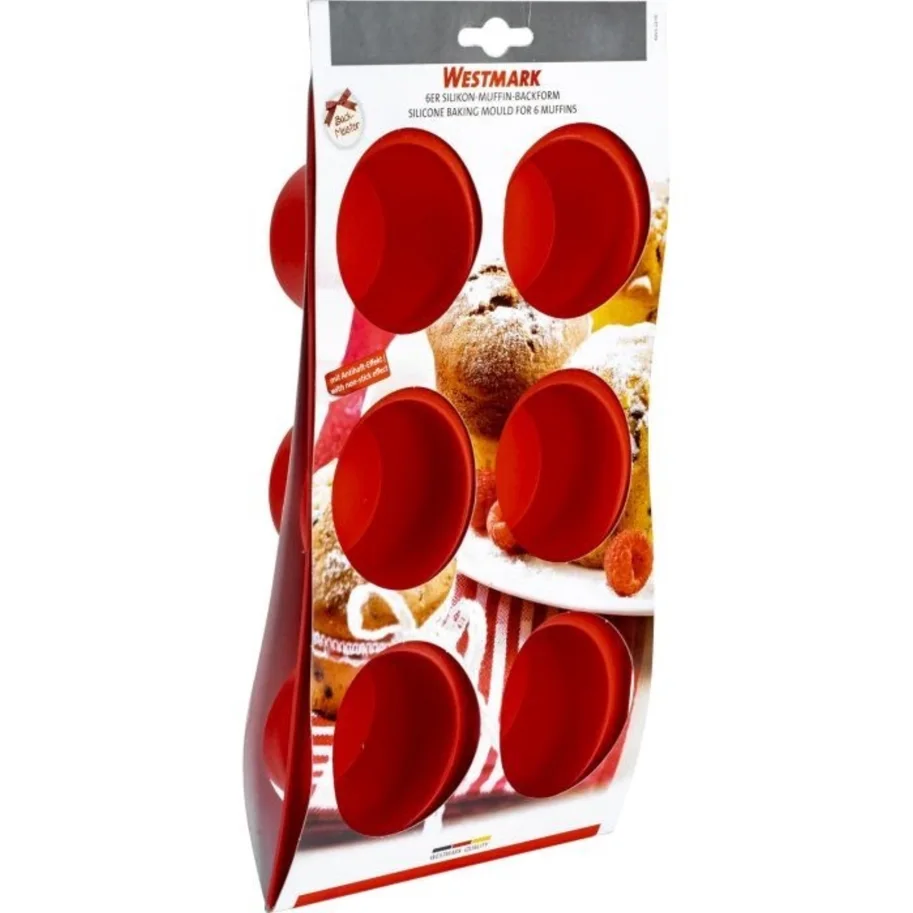 6er Muffinbackform Silikon, rot
