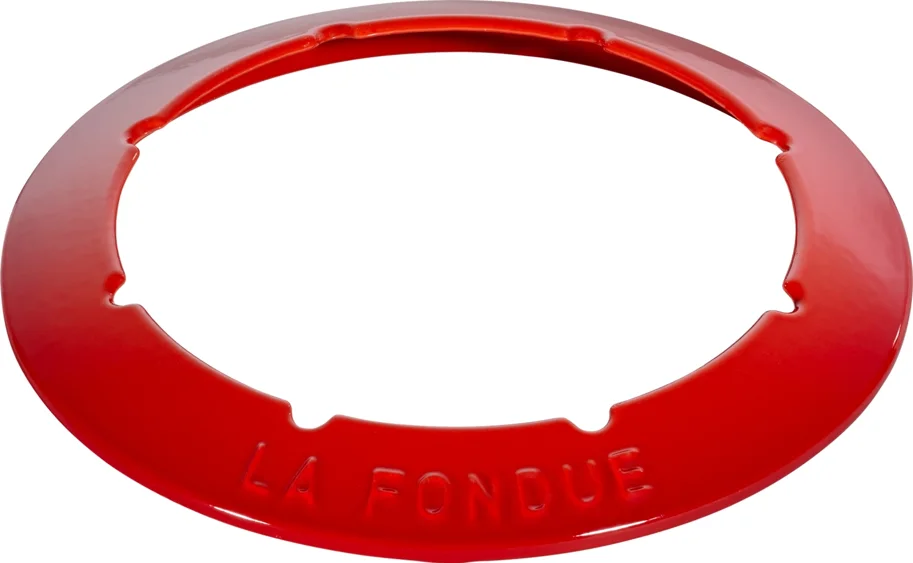 Fondue Set Kirsch-Rot m. 2 Griffen, rund. 18cm