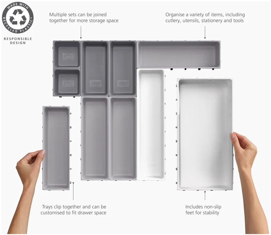 Blox Schubladenorganizer 10tlg aus recycl. Kunststoff