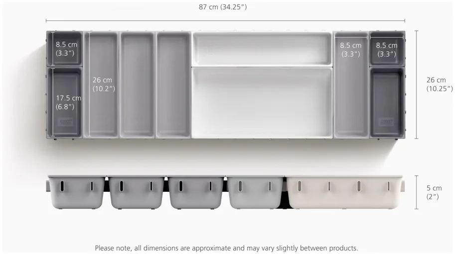 Blox Schubladenorganizer 10tlg aus recycl. Kunststoff