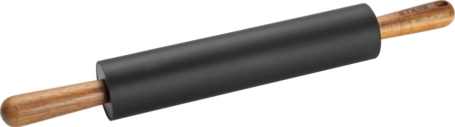 Teigroller Silikon mit Akazienholz Griffen