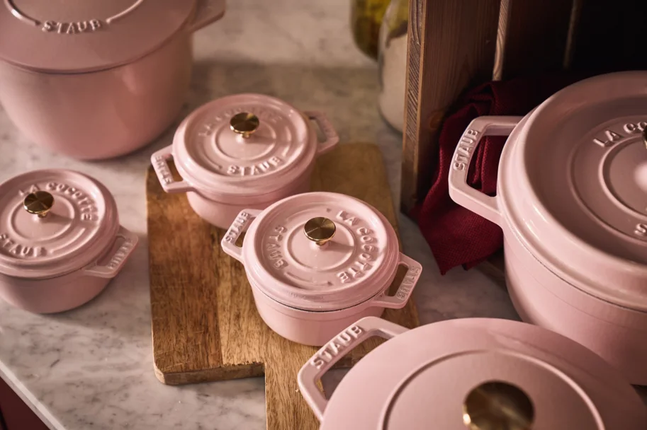 Cocotte 22cm, rund, Sorbet Rose, Gusseisen 2.6l