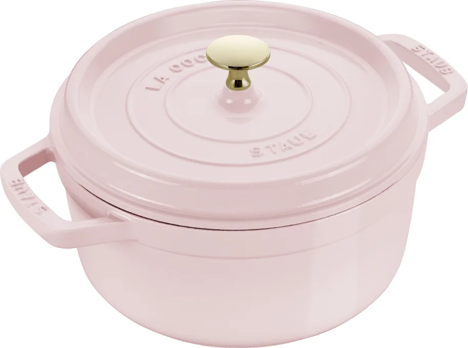 Cocotte 26cm, rund, Sorbet Rose, Gusseisen 5.25l