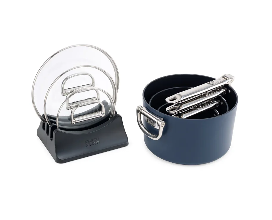 3er Set Space Kochset 15+19+23cm +Deckelhalter +2xSchutz