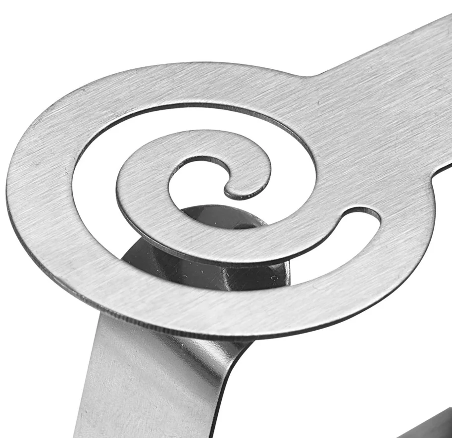 4er Set Tischtuchklammern Spiral, Edelstahl